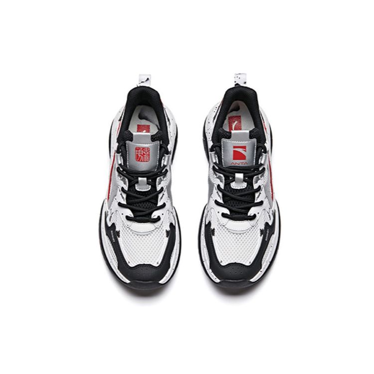 ANTA Women's Retro Chunky Dad Shoes White Black Red 922027033-4