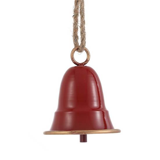 Yousheng Rustic Metal Christmas Bell Large Red Green Golden Jingle Bell Christmas Tree Hanging Decor Vintage Handmade Wind Chime for Tree Wreath Door