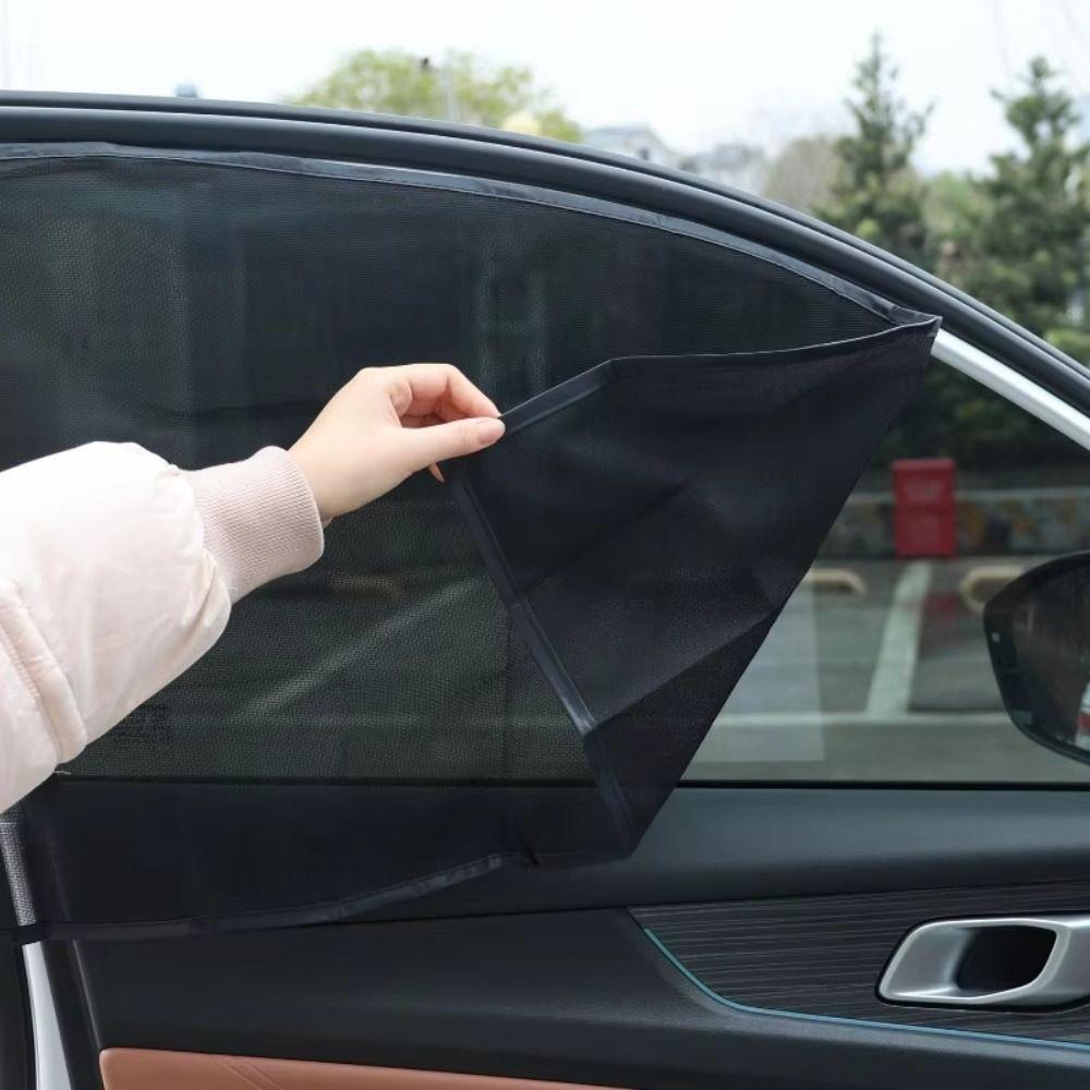 4 STuks Magnetisch Ontwerp Magnetische Auto Zonnescherm Opvouwbare UV Bescherming Zonnescherm Zijraam