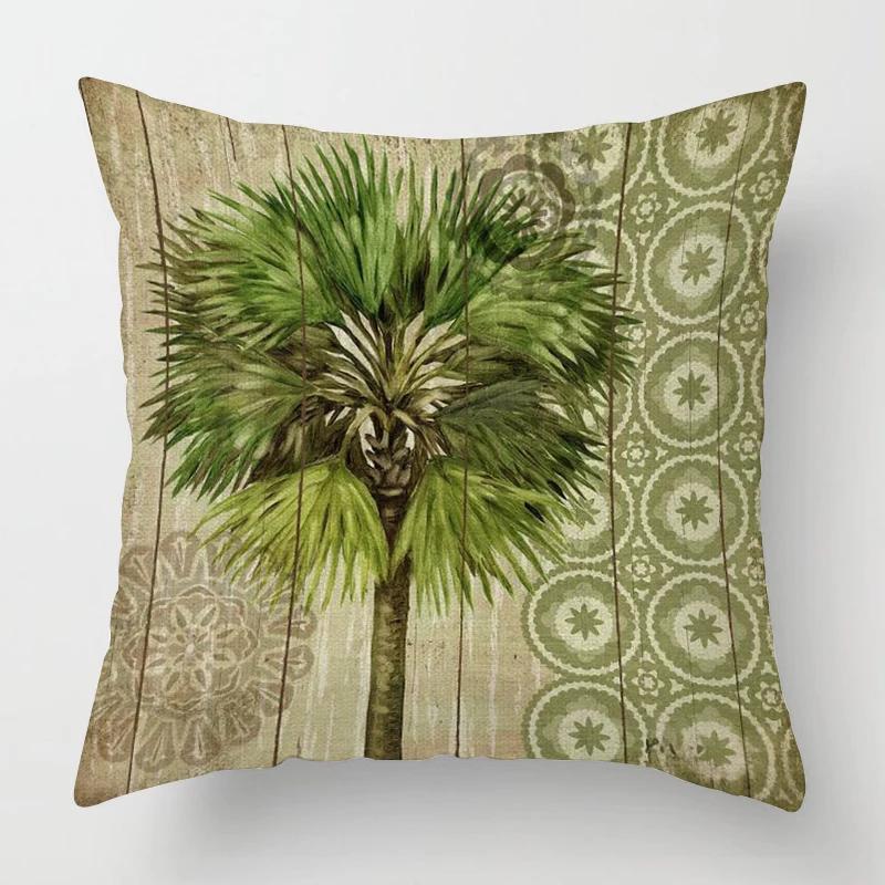 Home Decor Tropical Palm Tree Pattern Pillow Covers Pattern Cushion Cover Suitable for Sofa Bedroom Car Pillow Cover