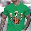 Skeleton Cheers Beers Print Summer T-shirt Men Skeleton and Beer Pattern Funny T Shirts Man Beer Lover Gifts Fashion Casual Tops