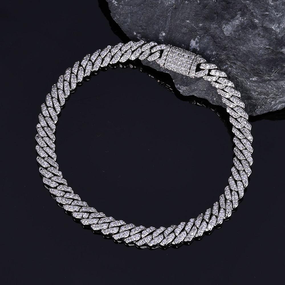 6mm Zircon Cuban Link Necklace & Bracelet: European/American Hip Hop Jewelry