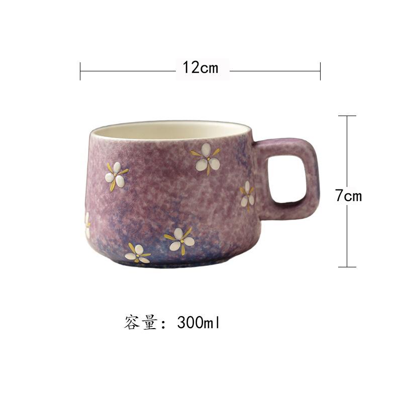 

300ml Hand-painted Purple Flowers Teacup Elegant Tea Bowl Water Jug Tea-tasting Meditation Cup Chazhan Master Cups Teaset Craft As Your Choose