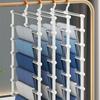 Multi Layer Foldable Clothes Hanger with Clamps Space Saving Multi Tiered Metal Folding Trouser Holder Rack with Clip