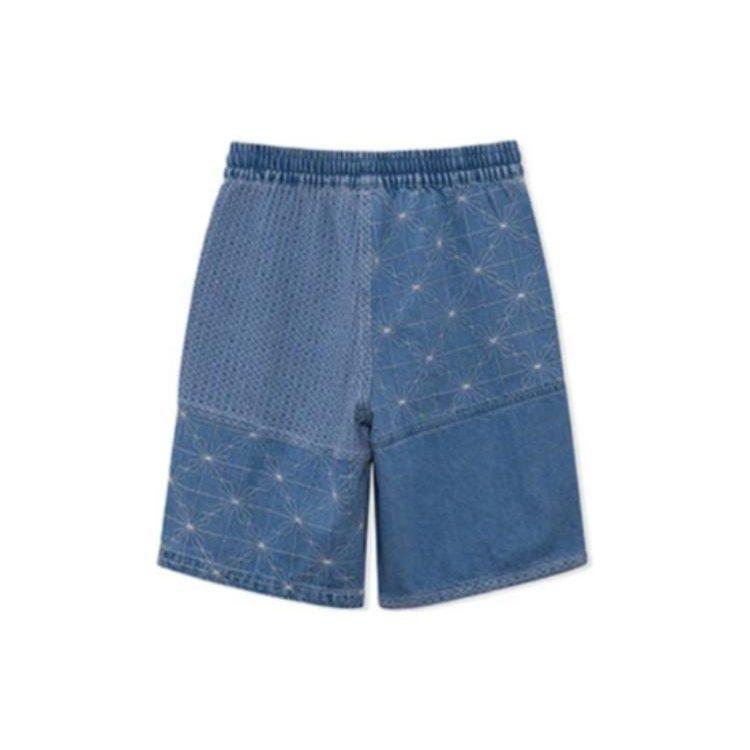 Li Ning Sports Basketball Collection Denim Shorts Unisex Blue AJSR009-1