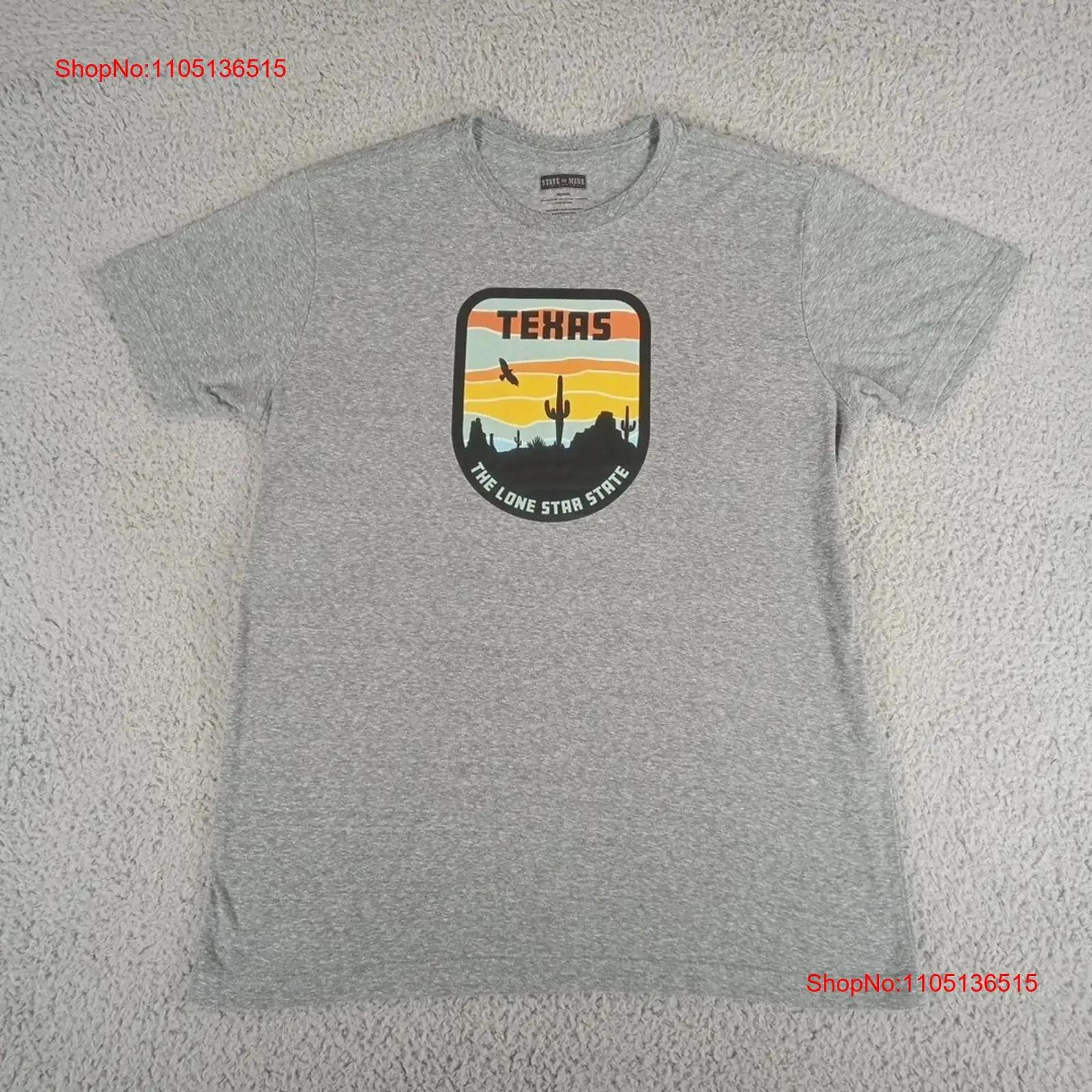 

State Of Mine Texas The Lone Star T Shirt Men Sz Medium Gray vintage Washed homme Soft fashion Slightly Stylish Versatile 5XL різнокольоровий
