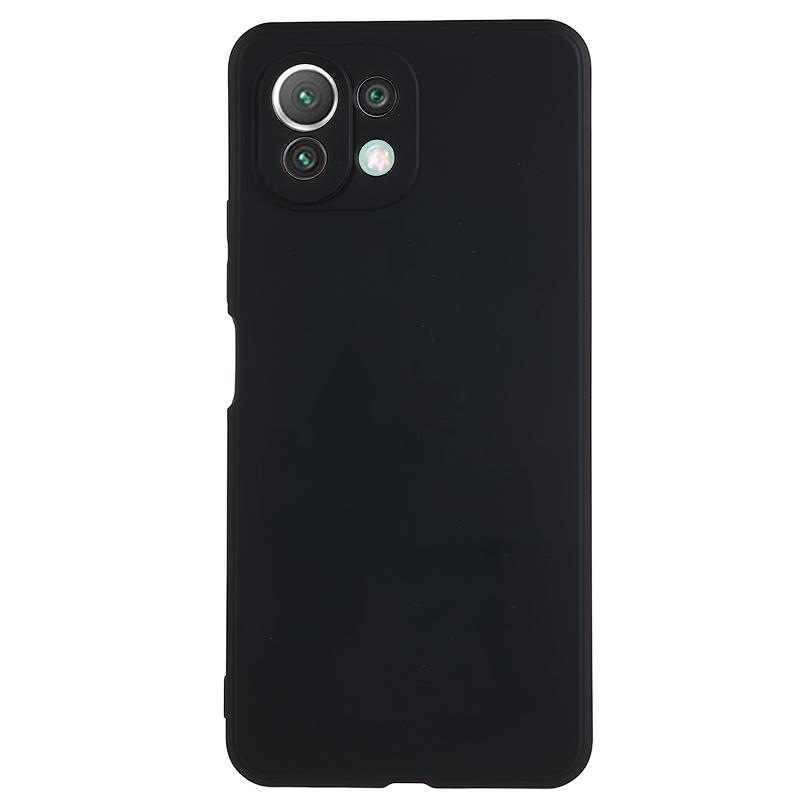 

For Xiaomi 11 Lite 5G NE/Mi 11 Lite 5G/4G Phone Case Soft Fiber Lining Rubberized TPU Cell Phone Cover Black