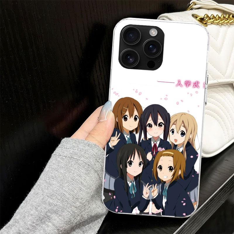 K On! Hirasawa Yui Anime Case for iPhone 17 Air 16 16E 15 14 11 Pro Max Soft Phone Cover 12 13 Mini 7 SE 2020 8 Silicone Black C