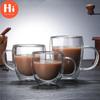 Hi Double Wall Glass Tea Cup Heat Resistant Coffee Milk Mug Transparent Water Drinking Cup