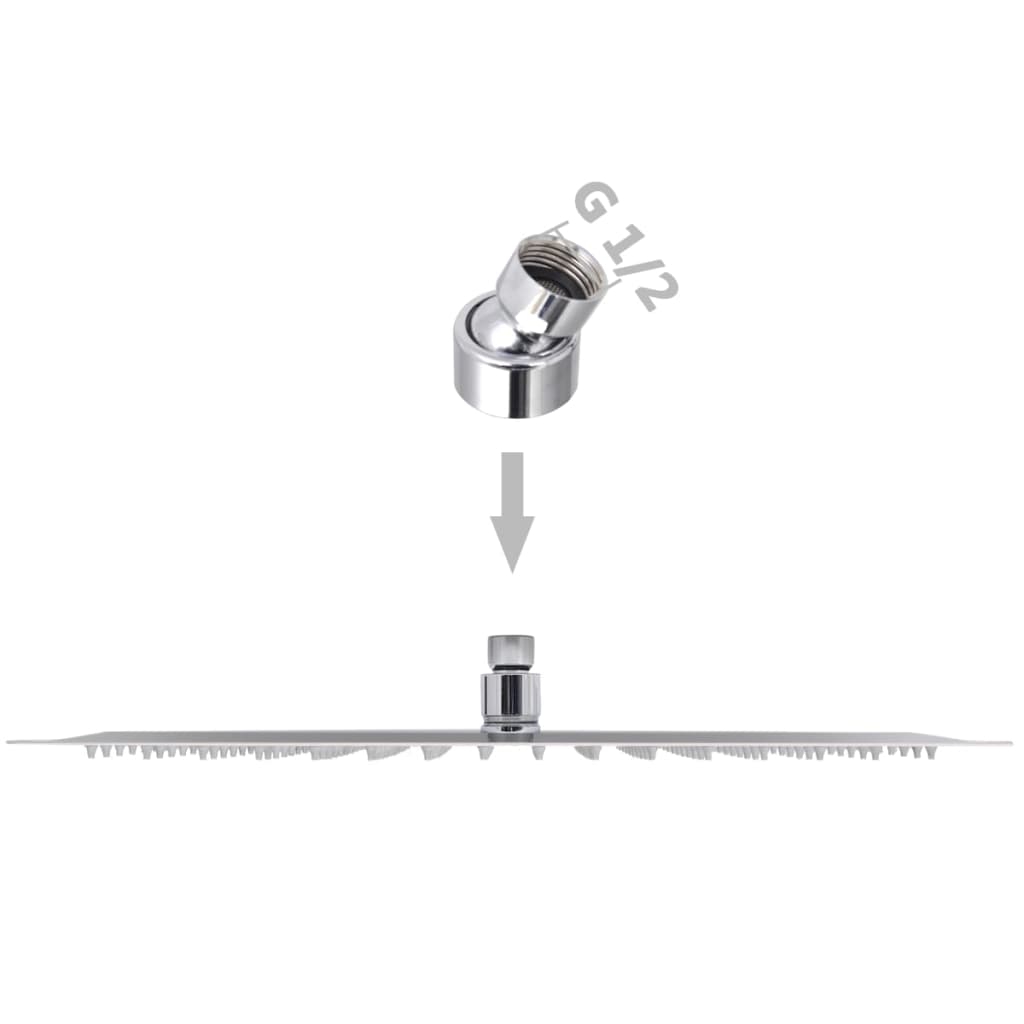 Vidaxl Stainless Steel Shower Head, 30X40 Cm, Rectangular
