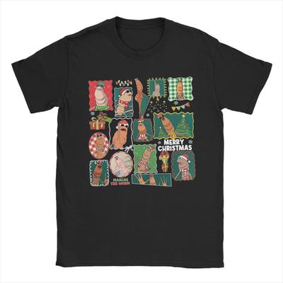 Marcus The Worm Christmas Meme Men's T Shirts  Leisure Tees Short Sleeve O Neck T-Shirts 100% Cotton Plus Size Clothes