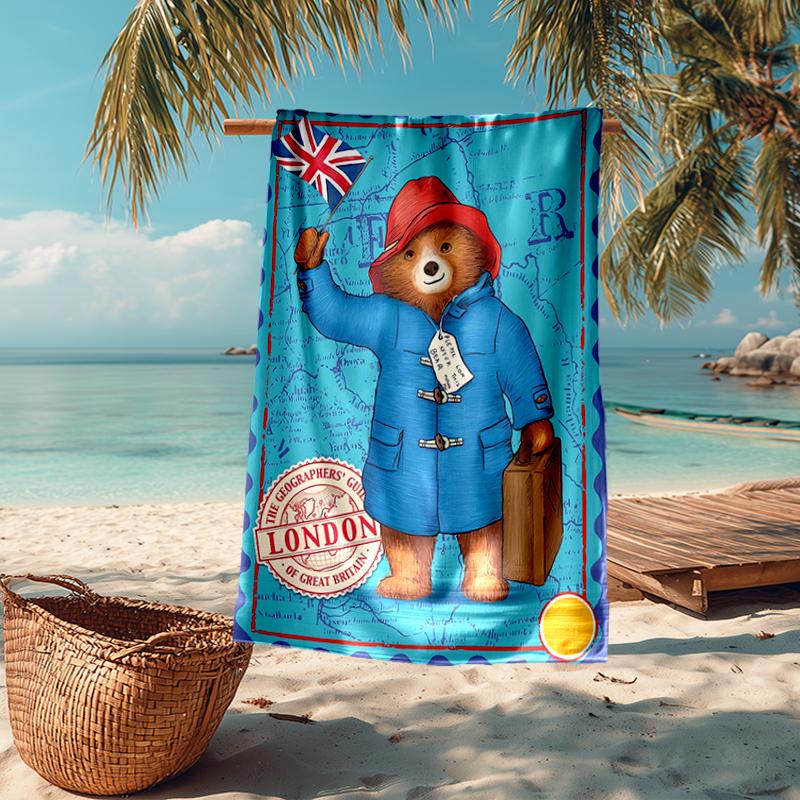 Ultra-Soft Beach Towel with Paddington Bear Theme,Ideal for Pool - Camping, Diving - Perfect Travel Essential, Vibrant Beach Towel.