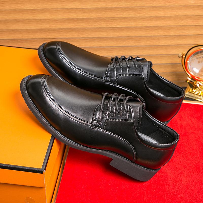 Brown leather shoes business dress shoes British gentleman shoes groom wedding shoes 38