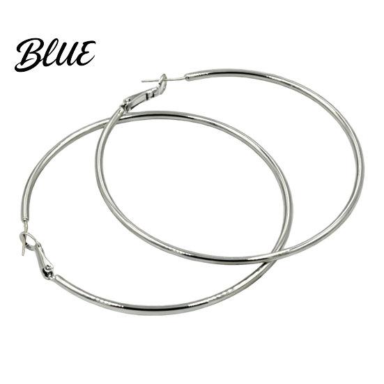 Earrings 1 Pair Big Hoop for Women Girls Round Jewelry