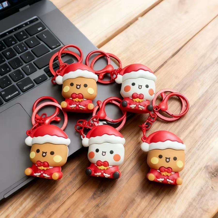 Cute Bubu Dudu Keychains Christmas Tree Decorations Yier Panda Bear Pendants Home Decor Backpack Bag Ornaments Car Accessories