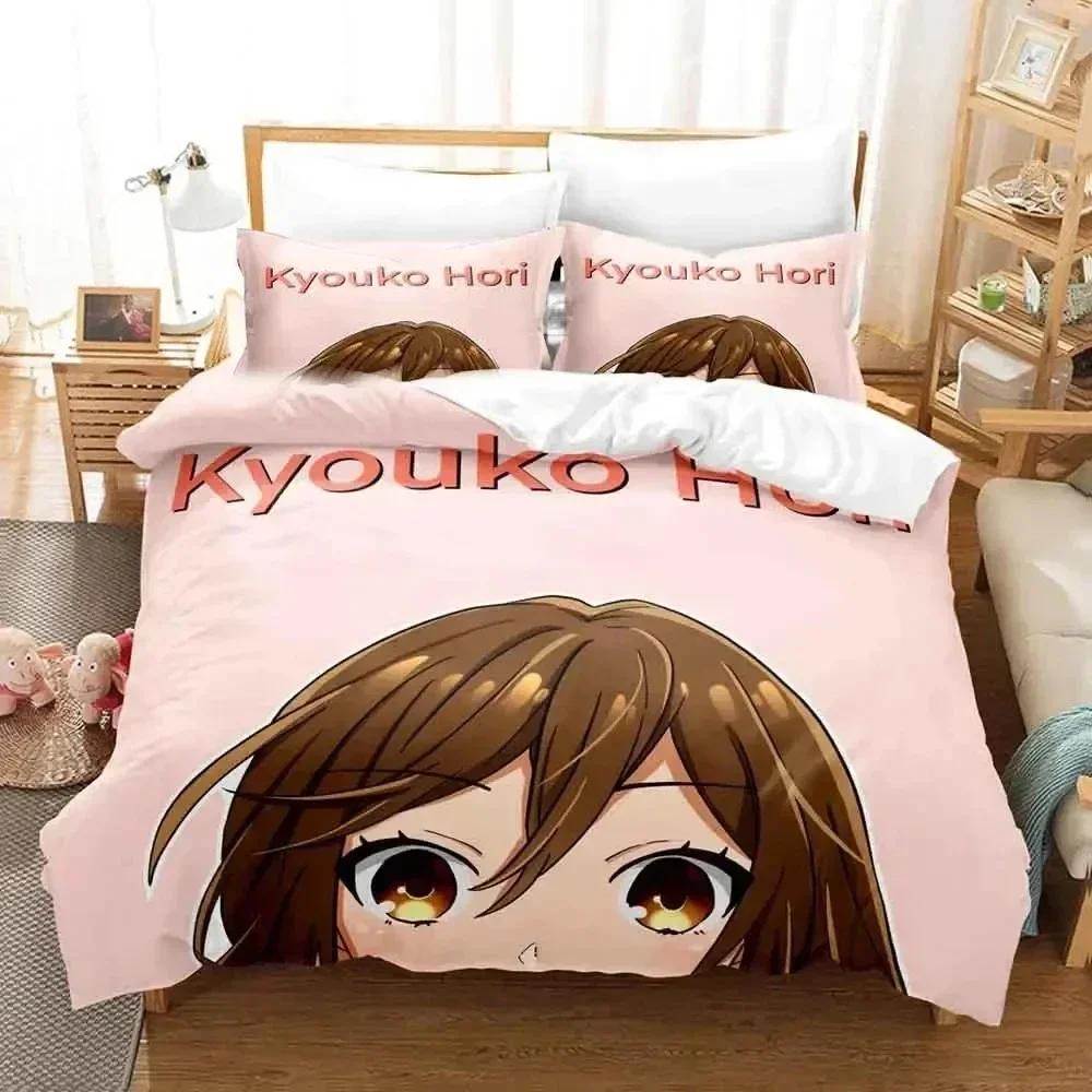 Comforter 3D Anime Hori San To Miyamura Kun Horimiya Printed Bed Set Bedding Set Sheet Full