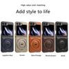 Rotation Bracket Leather Shockproof Phone Case for Samsung Galaxy Z Flip 7 FE 6 5 4 3 5G Magnetic Wireless Charging Back Cover