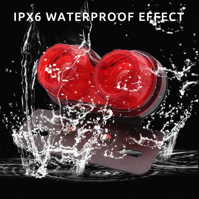 Universal 12V Motorcycle LED Brake Tail Light Signal Lights LED Integrated Tail Light with License Plate Bracket White Yellow