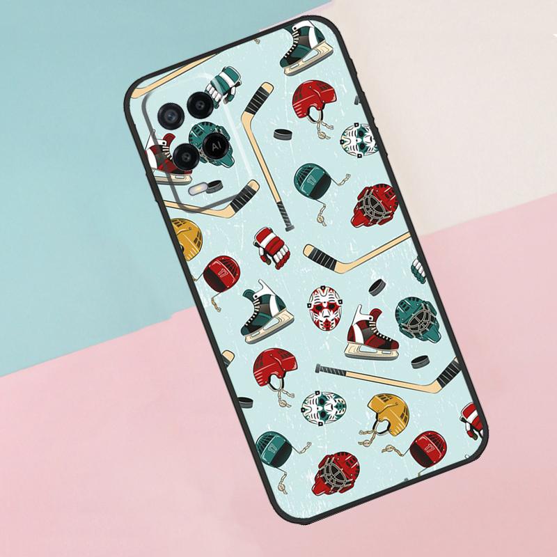 Ice Hockey Sport For Oppo A17 A77 A60 A74 A94 A54 A18 A38 A58 A78 A98 A40 A80 A16 A76 A96 A15 A57S Phone Case