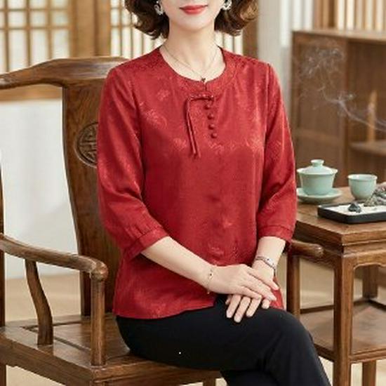

Trendy Ice Silk Short Sleeve Top for Middle-aged & Elderly Women - 2026 Summer Fashion 5XL