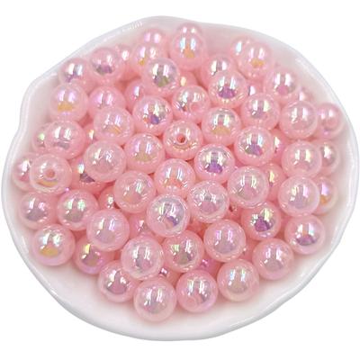 20/40 Uds. 8 10mm AB Color acrílico cuentas redondas colgante DIY para collar pulsera fabricación de joyas