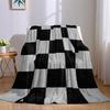 Glitter Checker Flannel Blanket Warm Soft Halloween Christmas Couch Warm Cozy Decorative Decor Gift For All Season