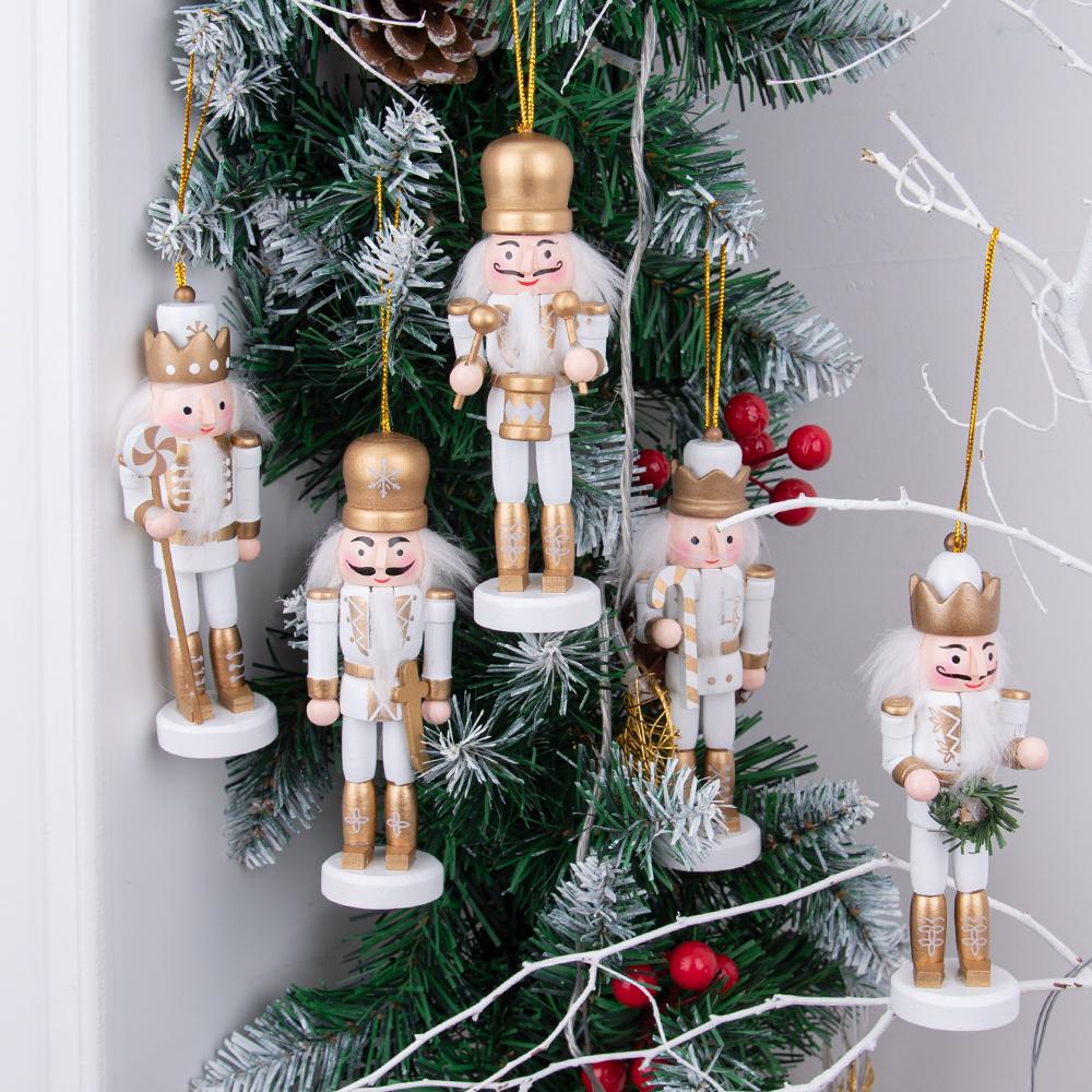 White & Gold Luxury Nutcracker Ornament Set