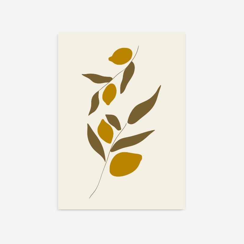 Modern Abstract Fruit Wall Art Poster Orange Lemon Avocado Papaya Print Kitchen Living Room Home Decor Canvas Painting