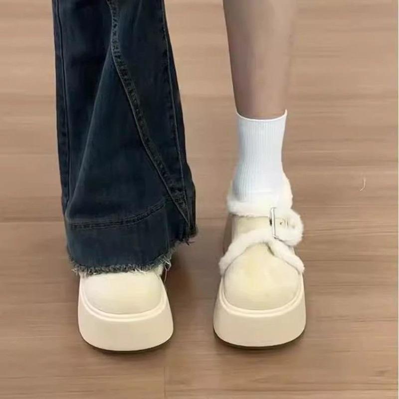 Thick-soled Warm-wool Shoes, New Style Women's Shoes, Snow Boots, Retro Shoes