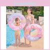 Cute Ins Red Floral Girl Kids Thickened Inflatable Swimming Ring Swim Equipment Armpit Ring