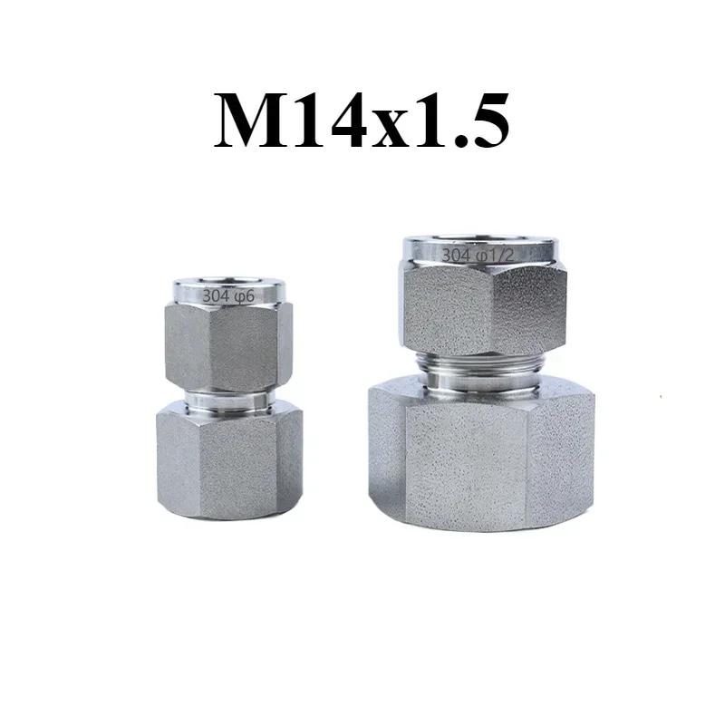 M10-M20 Metrisch 1/8" 1/4" 3/8" 1/2" BSPP NPT Verzinnt x 1/8-1 Zoll 3-16mm Klemmverschraubung 304 Edelstahl Rohrverschraubung Verbinder