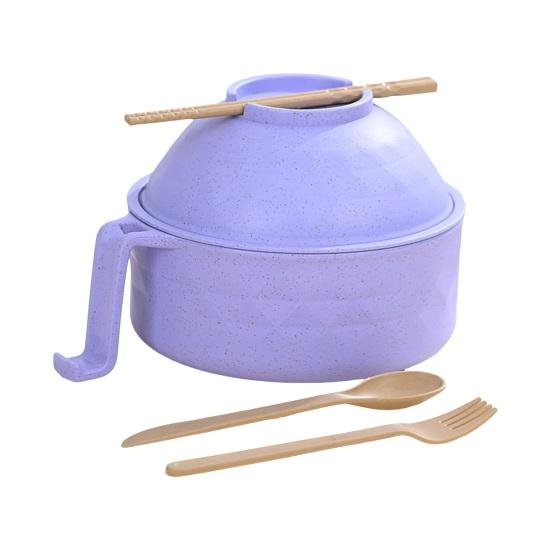 Ramen Noodle Cooker Bowl Set with Handles Spoon Quick Ramen Cooker for College Dorm
