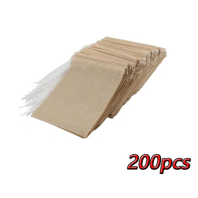 100/200/300pcs Disposable Teabags Biodegradable Paper Tea Filter Bags with String Empty Drawstring Bags for Spice Coffee Foot Ba