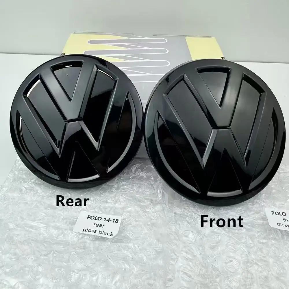 2Pcs VW 6C0 853 600 Front Grill Badge Rear Trunk Lid Emblem Logo Decorative For Polo 6 6C 2014-2018 Auto Replacement Accessories zw8