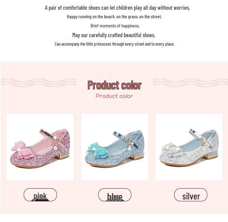 Mädchen Kristall Schmetterling Prinzessin Schuhe - Weiche Sohle Pailletten Ballerinas für Große Kinder