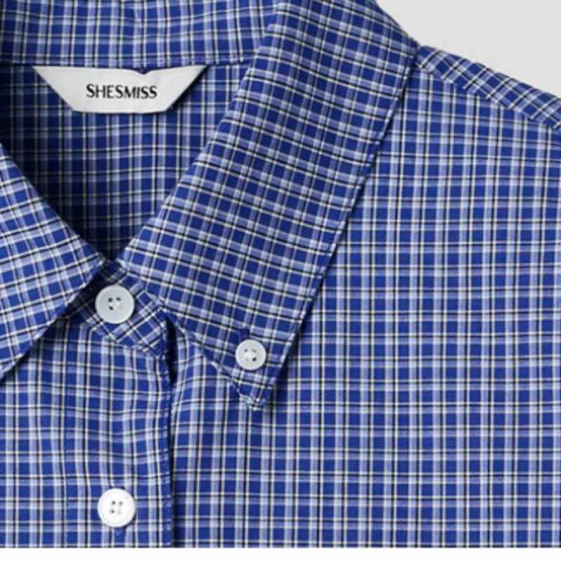 Bavlněná kostkovaná košile She Smiss Swwstp11050 Bl