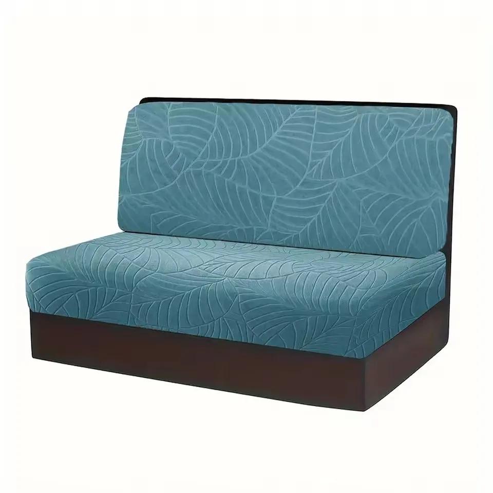 

2pcs/set Jacquard RV Dinette Cushions Covers Stretch Camper Sofa Seat Covers Adjustable Dining Seat Covers Bench Backrest Decor 2pcs-set синій