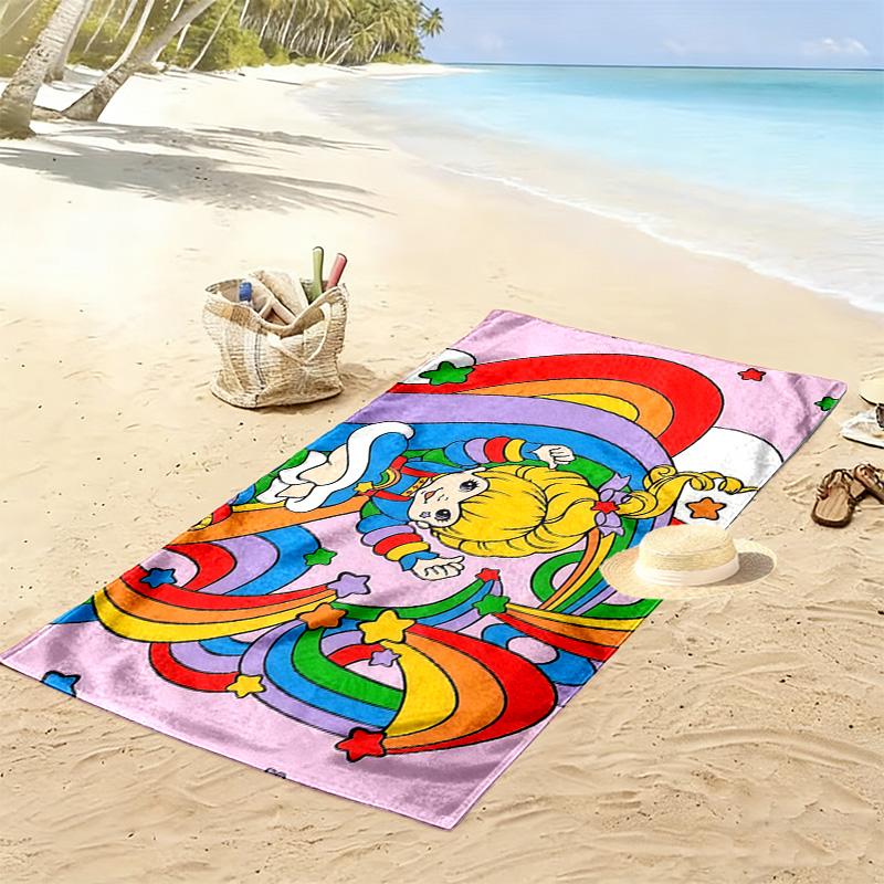 Rainbow Brite2 Print Beach Towel, Large Soft Quick Dry Towel for Beach Camping Swimming