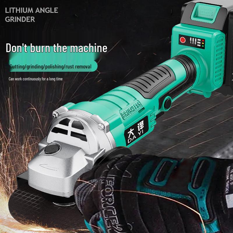 Brushless Angle Grinder with Lithium Battery - Multifunctional Grinder, Polisher, and Cutting Tool with Grinding Wheel.
