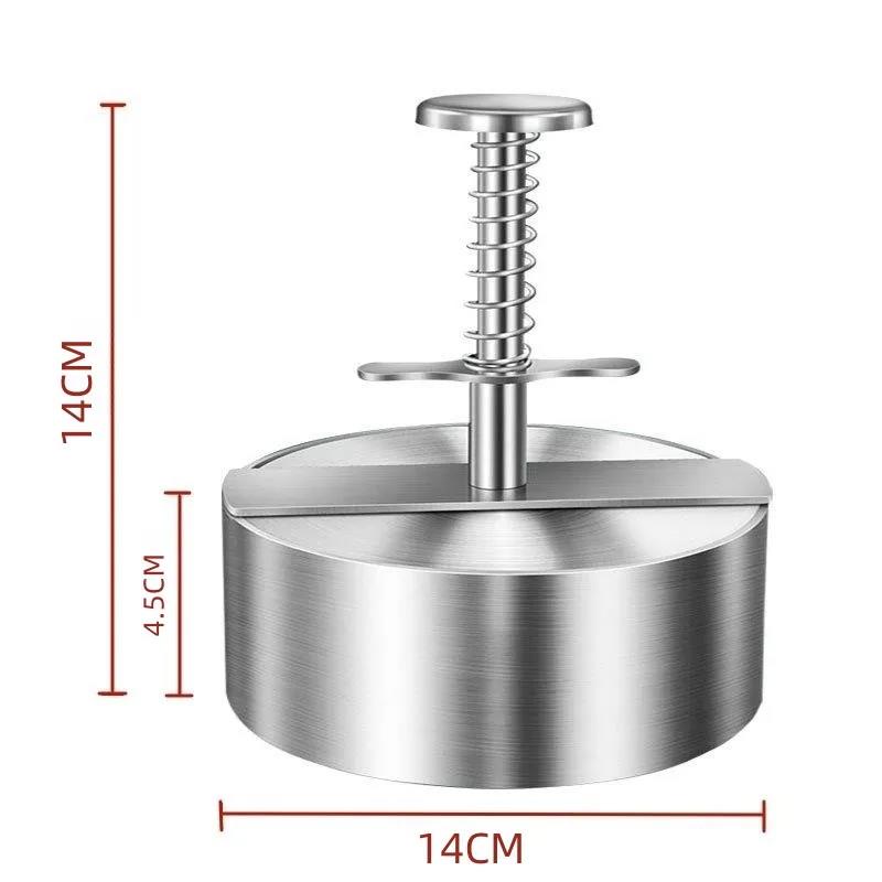Hamburger Patty Maker Press 304 Stainless Steel Non-Stick Round Rice Ball Mold Thickness Adjusted Kitchen Beef BBQ Tools 4