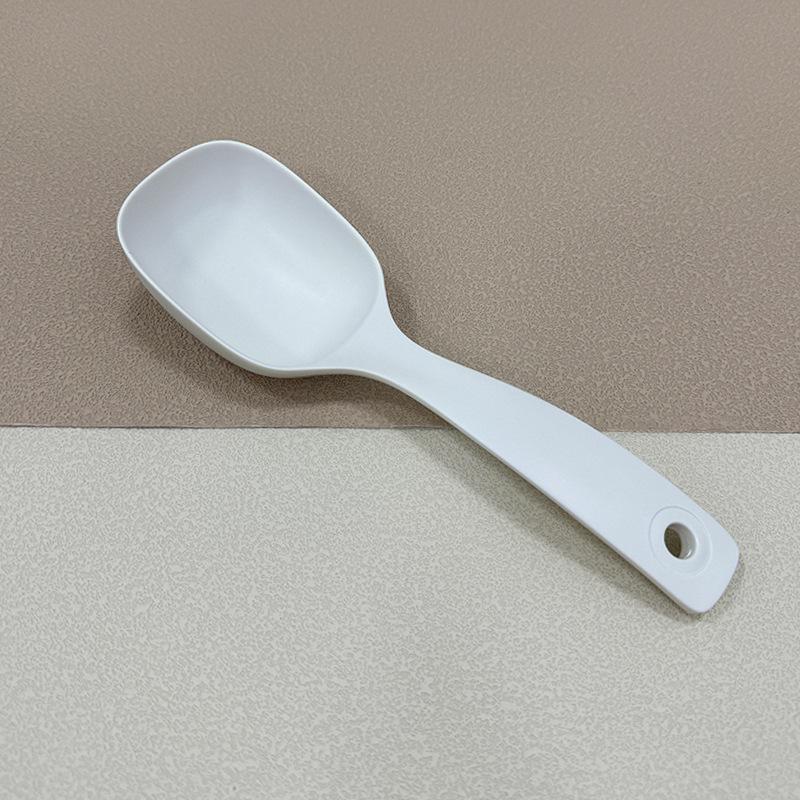 Long Handle Soup Ladle Odorless Food Grade Large White Stirring Spoon for Outdoor Barbecue Side Dish Serving