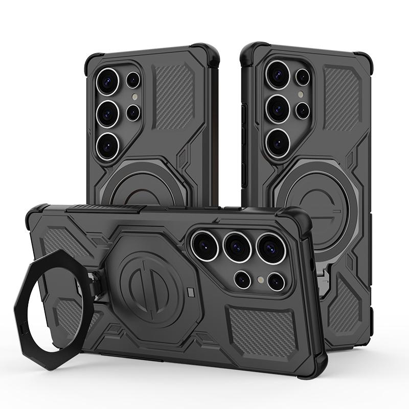 Armor Magnetic Wireless Charging Case for Samsung Galaxy S26 Ultra Plus S25 FE A17 5G A56 A55 A16 Kickstand Phone Cover