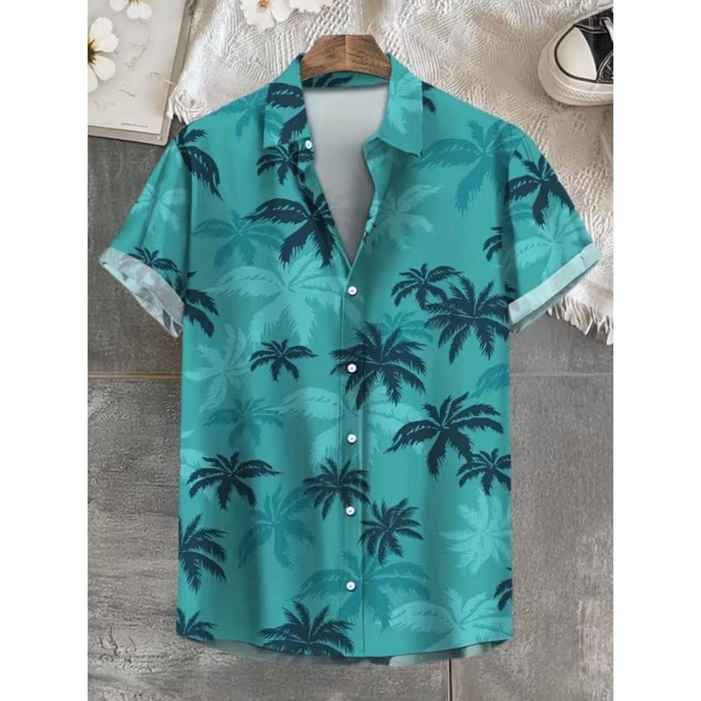 Men's Simple Pattern 3D Print Shirt Button Up Shirt Casual Shirt Summer Shirt Short Sleeve Daily Vacation Clothing