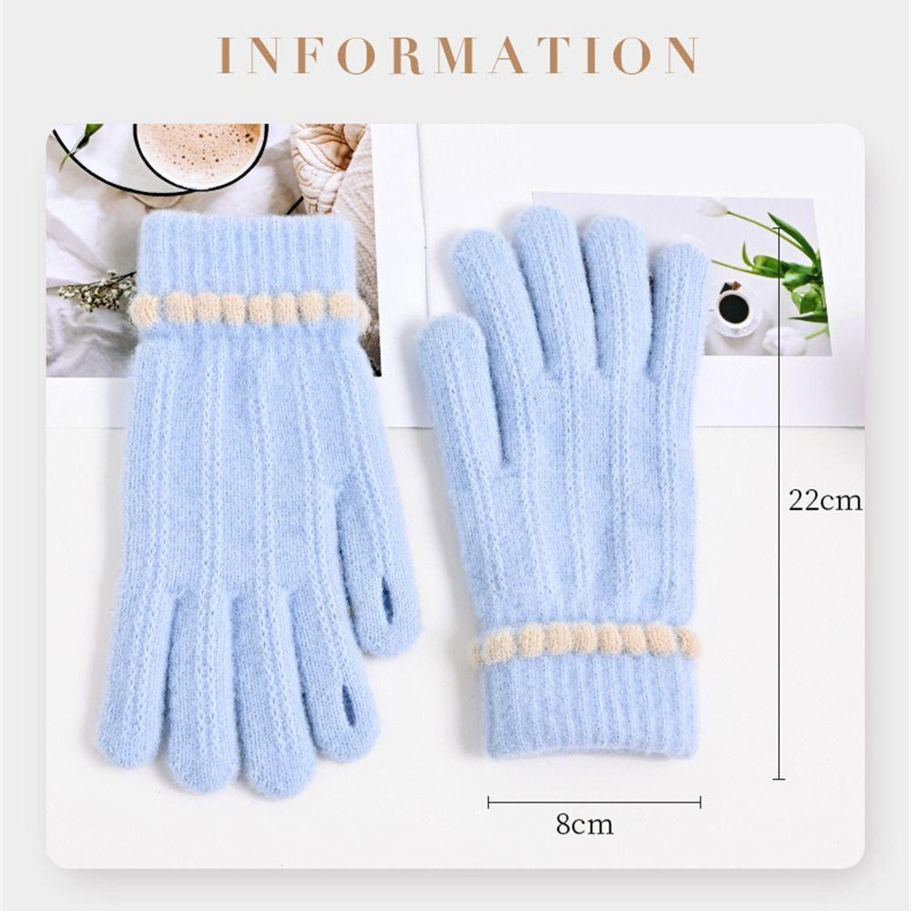 Winter Warm Winter Gloves Knitted Knitting Mittens Fashion Full Finger Gloves for Female