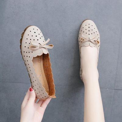 Non Slip Low Heel Elegant Women's Flat Shoes Round Toe Ladies Footwear Popular 2024 Summer Wholesale Chic Point Fashionable