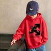 Y2K Trendy Art Rider Horse Print Warm Kids Hooded Sweatshirt, Autumn/Winter Kids' Casual Top