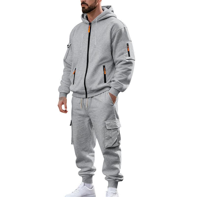 Men's Winter Hooded Fleece Two-Piece Tracksuit - New Fashion Style
