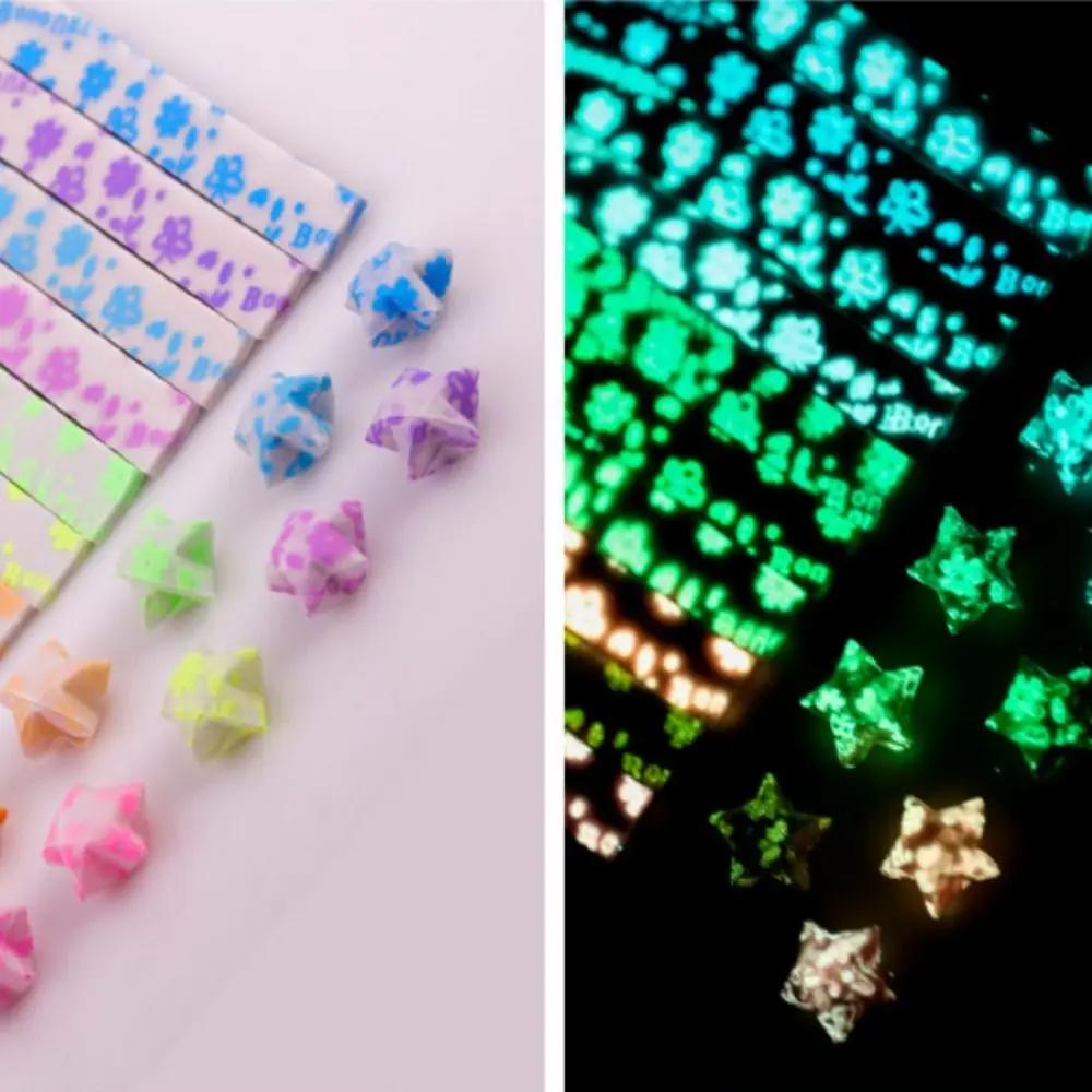 210 Sheets Creative Star Origami Paper Colorful Lucky Decorative Paper Strips Luminous Glitter Stars Craft Paper For Diy Arts