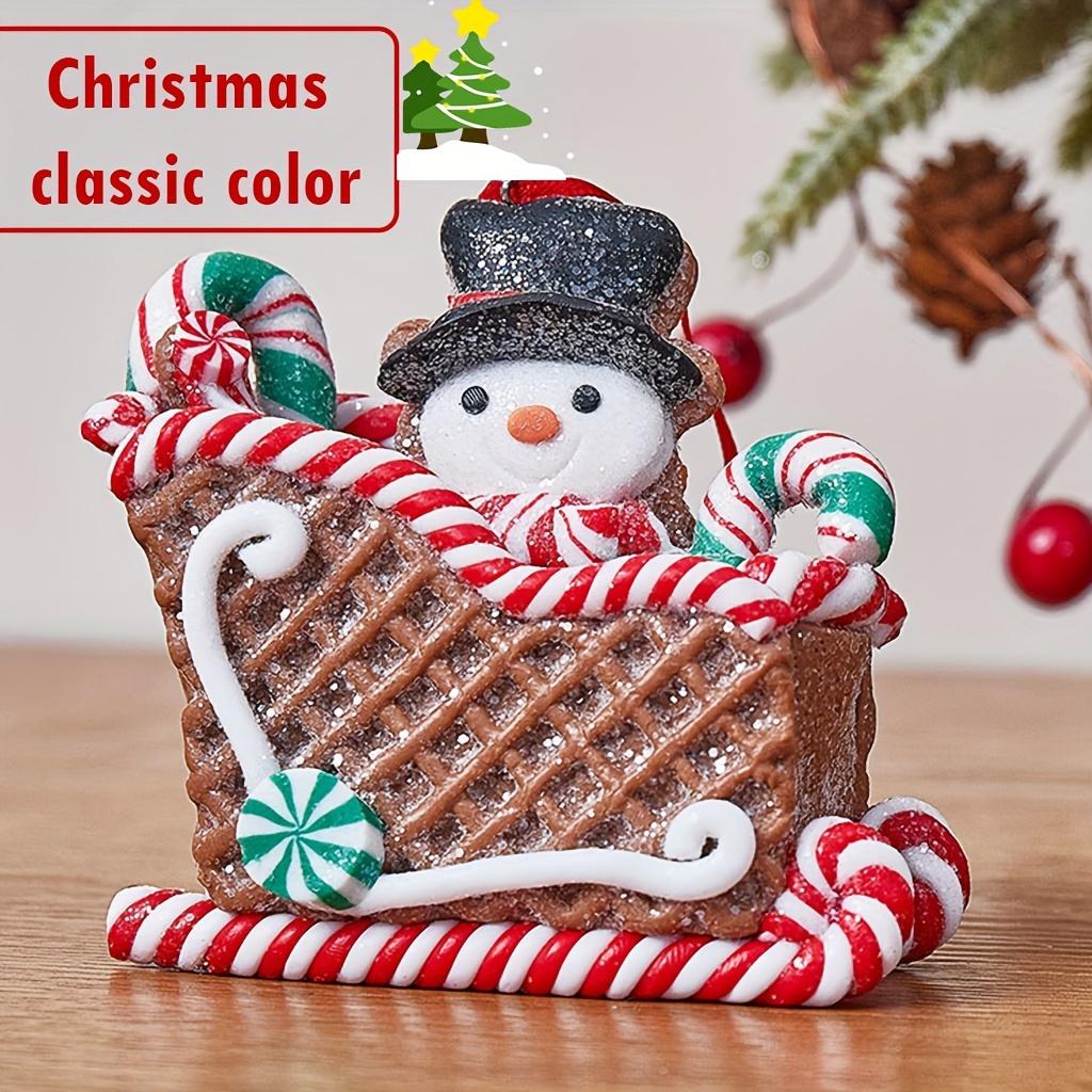 

Vintage PVC Christmas Sleigh Hanging Ornament , Candy Cane Designs Festive Holiday Tree Decoration, Vintage Style Accessory for Christmas Celebrations Sleigh old man-B коричневий