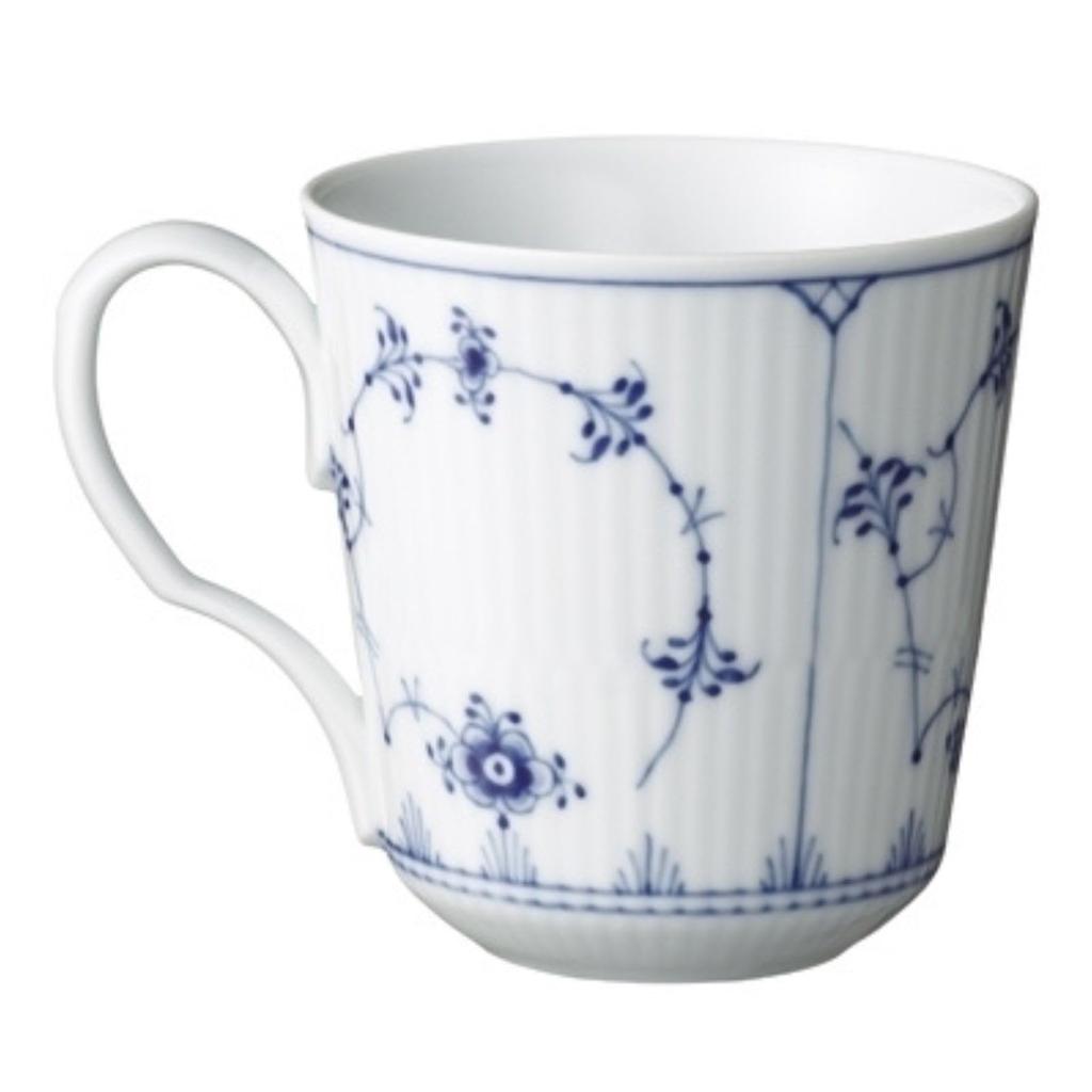 [Authentic Import] Royal Copenhagen Blue Fluted Plain Pair of Mug Cups, Small, 280ml, Wedding Gift, Present 1017171